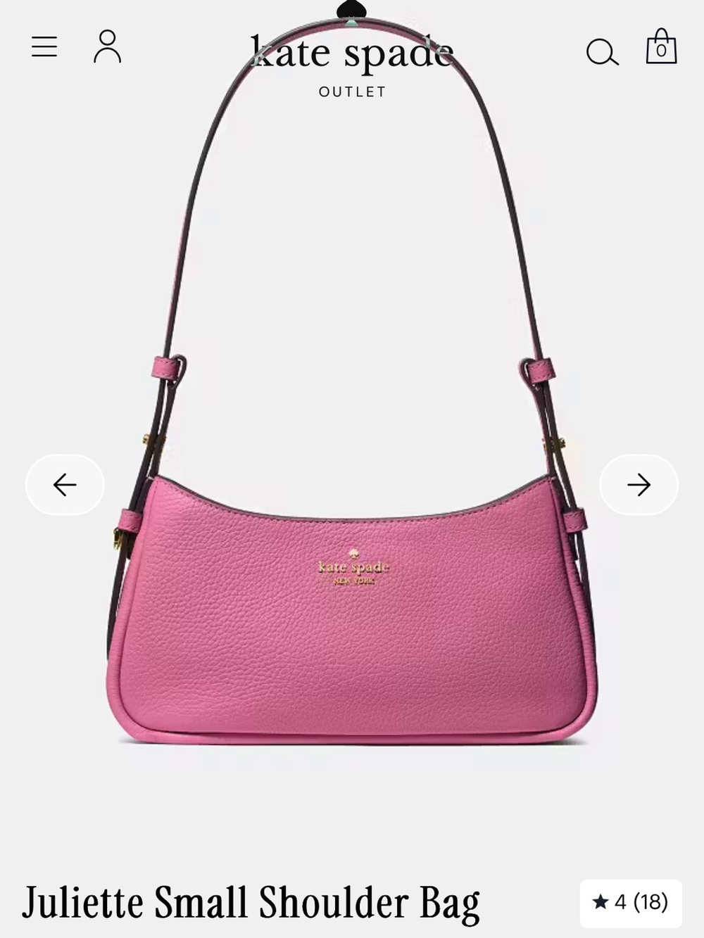 kate spade Juliette Small Shoulder Bag - Pink with Gold Hardware